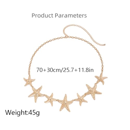 Starfish Waist Chain Belt Vintage Star Statement Belts Belly Beach Bikini Body Chains Waist Jewelry for Women Fashion Holiday Accessory4