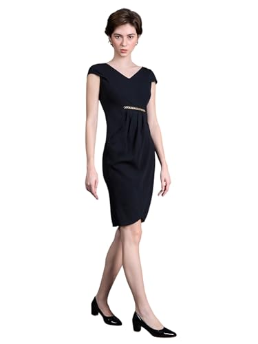 Image of Miss Chase Women's Sleeveless Collared Bodycon Above-Knee Polyester Dress