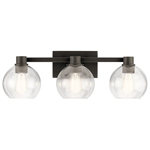 Image of Kichler The Harmony 24.5 inch 3 light vanity light with clear glass Olde Bronze
