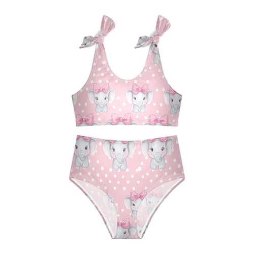 Wusikd Pink White Girls Swimsuits Two Piece Polka Dots Swimwear Bikini Set for for Girls Size 3T3