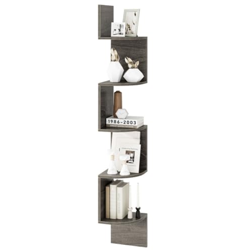 lafengyan 5-Tier Wall Mounted Corner Shelf for Living Room, Bedroom