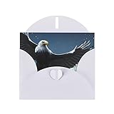 Tarjeta de felicitación de águila bajo las estrellas con sobre, en blanco, 10 x 15 cm, para todas las ocasiones.