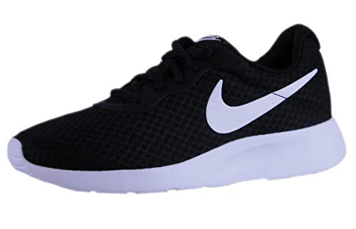 NIKE Women's WMNS Tanjun Sneaker, Black/White, 8