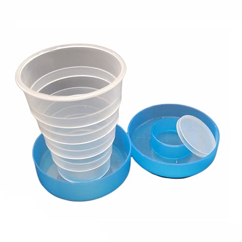 Image of Handy Housewares Travel Size Collapsible Drinking Cup and Built in Pill Box Case - Blue (1-Pack)