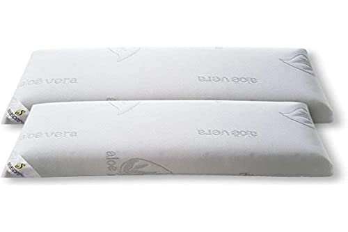 Seasons Pack 2 Almohadas viscoelasticas 70 cms, Antiácaros y Antibacterias, Tejido Aloe Vera Hilo de Plata.Doble Funda, Textura, 2 Unidad (Paquete de 1)