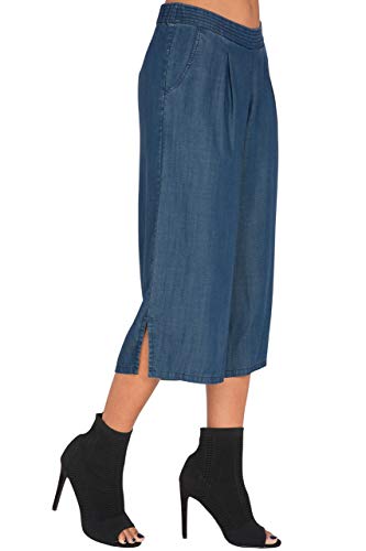 Standards & Practices Modern Women's Indigo Wide Leg Crop Palazzo Gaucho Pants2