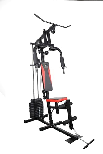 Estação Musculação 45Kg Academia Completa WCT Fitness Treino Peito Perna Costa Voador Barra Pulley C