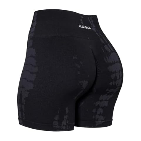 AUROLA Serpent Seamless Scrunch Workout Shorts for Women,Tummy Control Squat Proof Ribbed Thick Active Gym Short Cover