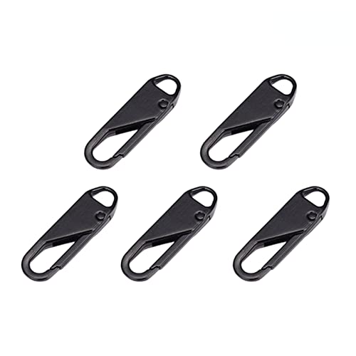 Lot de 5 tirettes de fermeture éclair universelles amovibles en métal pour vestes, sacs, manteaux, vêtements de sport, bagages, valises, sacs, bricolage, couture, travaux manuels (C) Cover