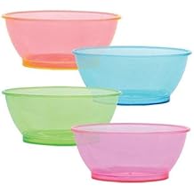 Tiger Chef Neon Assorted Party Plates, 8-Pack 6-ounce Hard Plastic Plates, Assorted Neon Colors Pink, Blue, Green and Orange