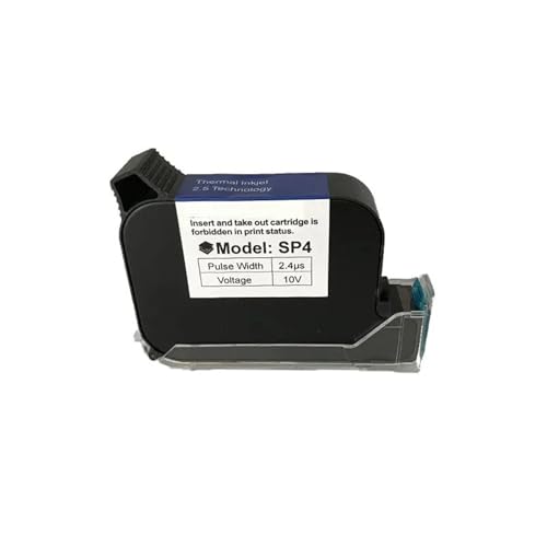 GLYPCGTS Cartucho For Impresora De Inyección De Tinta HP, Cartucho For Impresora Térmica Inteligente Anser U2, Tinta Negra SP4, Capacidad De Impresión De Alto Rendimiento De 42 Ml,Accesorios
