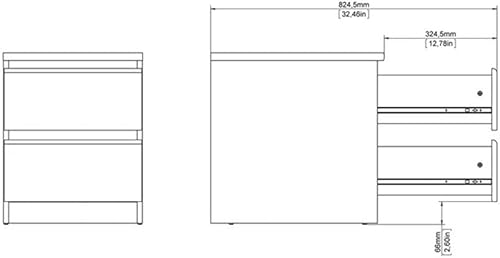 Miniatura 10 de Home Square Juego contemporáneo de 2 piezas para dormitorio con 2 cajones espaciosos sin asas y mesitas de noche de madera en trufa