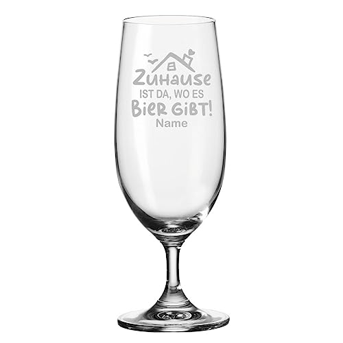 Leonardo Vaso de cerveza con grabado – El hogar es donde hay cerveza – Personalizado con nombre – Tulipán de cerveza como regalo – Idea de regalo para hombres para cumpleaños – Regalos para papá – 280