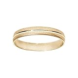 Finition qualité Bijouterie 1001 Bijoux Alliance vermeil (Or sur Argent) 4mm givrée + écrin (offert) - tour de doigt 60