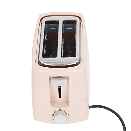 2 tranches de machine à pain grille-pain Outils de cuisine 6 modes avec plateau amovible Chauffage rapide arrêt automatique pour la maison Restaurant Café Rose EU Plug 220 Cover