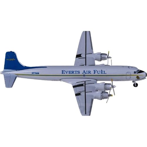��s�@�͌^ AC411284 �G�o�[�c�q��R�� DC-6 N77808 �_�C�L���X�g 1:400 �X�P�[���q��@���f����������̔�s�@ �v���[����������