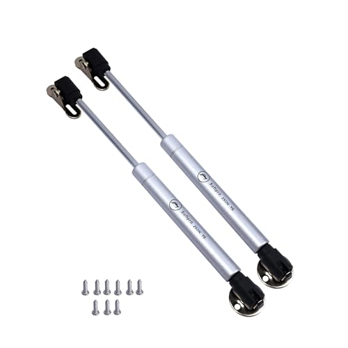 Image of Godrej Kitchen Fittings | Regular Hydraulic Gas Spring | 250N | for Kitchen Cabinets | High-Strength Steel with Chrome Plating | Multi-Angle Install | Hands-Free Door Support | Metal Clips(1 Pair)