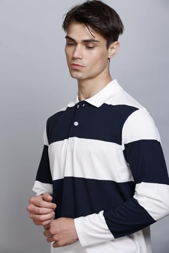 Image of SANE ORIGINALS Men's Full Sleeve Polo T-Shirt with Pocket, Premium Cotton Blend Collar Neck Tee