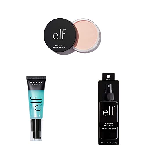 E.l.f. Poreless Putty Primer, Silky, Skin-Perfecting, Lightweight, Long Lasting, Minimizes Pores & Power Grip Primer, Gel-Based & Hydrating Face Primer & Makeup Mist & Set-Large Lightweight #TOP30