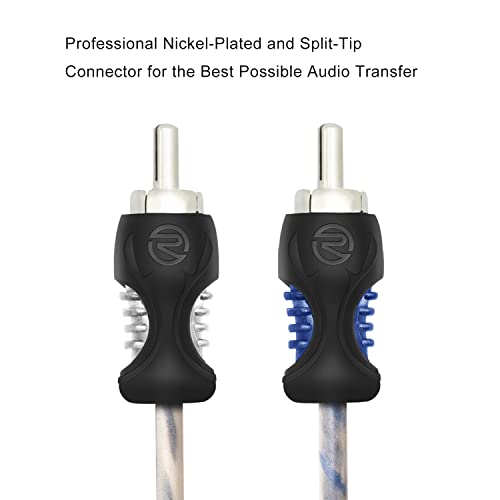 RECOIL RCI23 100% Oxygen Free Copper 3ft 2-Channel RCA Audio Cable, Twisted Pair with Noise Reduction