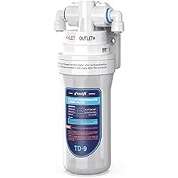 Filtro Alcalino Osmosis Frizzlife TD-9 Filtro de agua mineral alcalina bajo el fregadero para postfiltro de sistema de ósmosis inversa RO, reduce el cloro, regula el sabor y restaura los minerales esenciales para el cuerpo