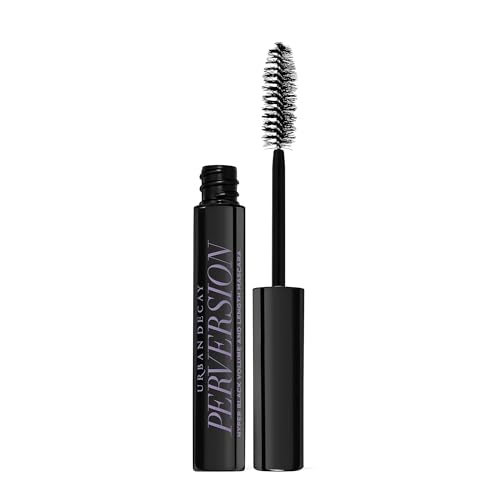 Urban Decay Perversion Volumizing Travel Mascara - Intense Black Lengthening Mascara, Smudge-Resistant, Flake-free, Buildable Lash Volume & Length, Curling & Separating, Vegan Formula - 0.34 fl oz