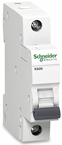 Schneider Electric A9K01110 Disyuntor K60N 1P, 10A, B características, 6kA, Blanco, 10 Ampere B