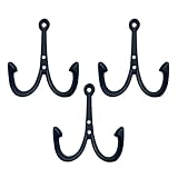 HomeHand Nautical Anchor Cast Iron Black Fish Wall Hook Coat Beach Towel Key Holder Screws Included (3 PCS)