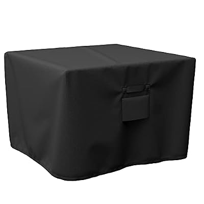 SHINESTAR 36 Inch Square Fire Pit Cover, Fits for 32-36 Inch Outdoor Fire Table Cover, Waterproof and Windproof, 36 x 36 x 24 Inch, Black