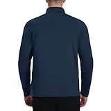 [KEFITEVD] インナーシャツ メンズ 裏起毛 アンダーシャツ 長袖 ゴルフウェア ハーフジップ 秋服 無地 ネイビー XL