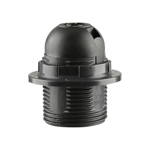 1pcs E27 Edison Screw Socket,Black Full Thread Lamp Holder,Light Bulb Pendant Socke for Pendant Lights,Table Light Fitting