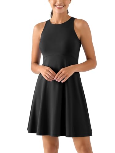 Image of ODODOS Casual Flare Tank Dress for Women Summer Sleeveless Sundress Mini Skater Dress