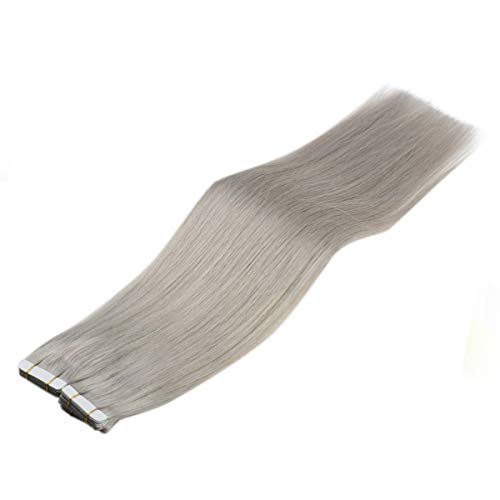 Tape in Grey Hair Extensions 20pcs 50g 16inch