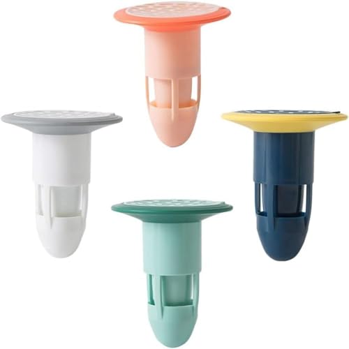 Bolivias Anti Odor Floor Drain Plug 4 Pack Sewer Smell Eliminator Flexible Silicone Drain Insert for Floor Drains Prevents Backflow and Odors in Showers and Sinks