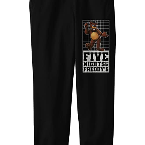 Five Nights at Freddy's Character with Checkered Background Youth Black Graphic Jogger Pants2