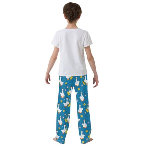 Duck Music Note Boys Long Pants Soft Trousers Elastic Waist Kids Lounge Bottoms with Pockets S-XL3