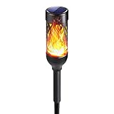 Moxled Solarlampen für Außen Garten, 1 Stück Solar Fackeln mit Realistischer Flammeneffekt, IP65 Wasserdicht Gartenfackeln Solarleuchten für Außen, Hinterhöfe, Gärten, Rasen Beleuchtung