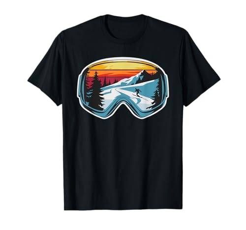 Retro Ski Goggles Mountain Snow Winter Vacation Skiing T-Shirt
