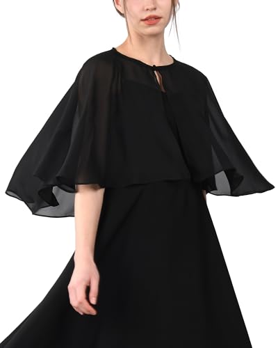 FURTALK Soft Chiffon Capelet Shawl Wraps Shrug for Sheer Evening Dress Wedding Cape Flapper Cover Up3