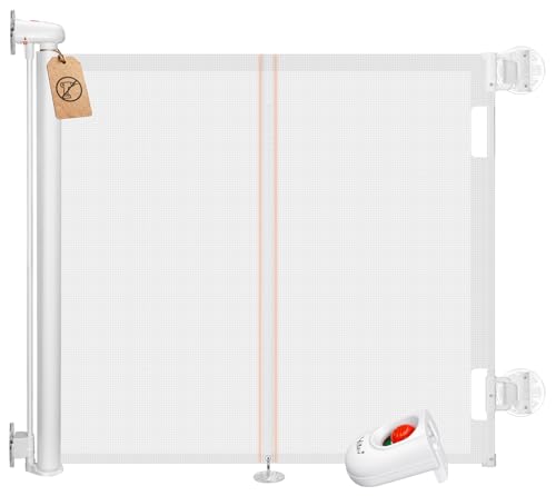 Ycozy 2026 Barrera Seguridad Niños Extensibles sin Taladrar 0-150cm Puerta Seguridad Bebé Retráctil con Poste de Refuerzo Valla Seguridad Infantil para Escaleras, Pasillos, Interiores y Exteriores