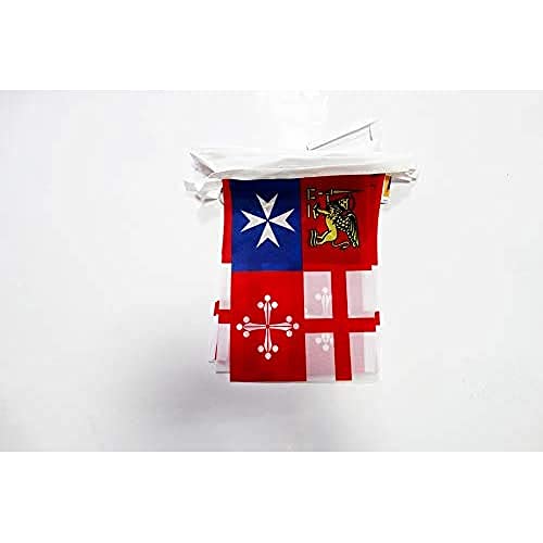 Image of AZ FLAG Italy 4 maritime republics 6 meters BUNTING Flag 20 flags 9'' x 6'' - italian navy STRING flags 15 x 21 cm