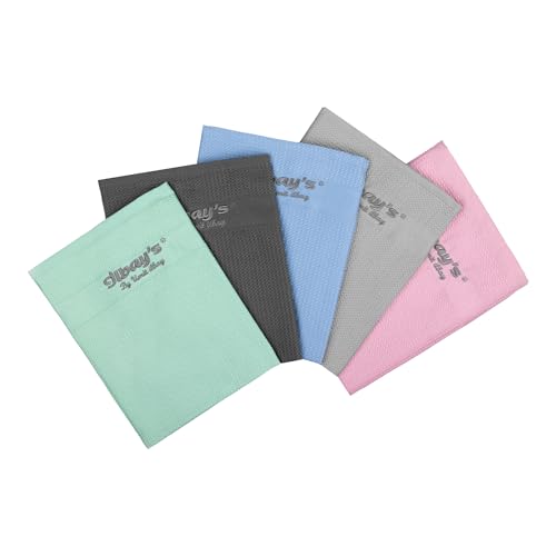 ilbay's Chiffons de Nettoyage hautement absorbants [Pack de 5] - Nettoyage sans Traces et sans Produit de Nettoyage pour la Voiture, la Cuisine, la Salle de...