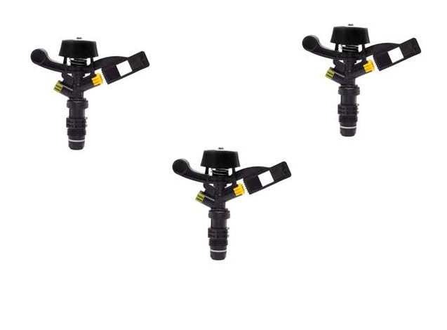 3 pic Rotating Impact Sprinkler, 1/2 Inch Connection, Mini Design, Black-image-48