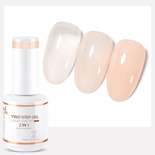 Nicedeco Esmaltes Semipermanentes Para Uñas 2 In 1 Jelly Gel Nail Polish DIY Nail Art Gel Deatina De Alto Brillo Con Capa Base En Un Solo Paso UV/LED Soak Off 1X10ML - 006