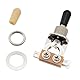 Musiclily Metrisch 3-Wege Tonabnehmer Schalter Kippschalter für Les Paul Style E-Gitarre, Schwarzer Knopf