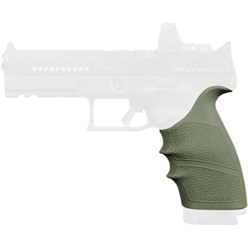 Hogue HandAll Beavertail Rubber Grip Sleeve for CZ P-10 9mm Full Size, OD Green - 17801