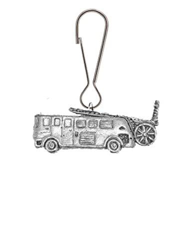 CreatedByJake PPT25 Camion de pompier en étain anglais avec tirette pour manteaux, sacs, etc