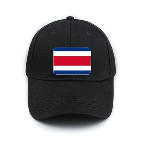 Casquette baseball noire réglable motif Costa Rica coton respirant été
