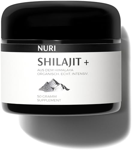 NURI - Resina de shilajit orgánica pura del Himalaya | Paquete de 50 g | 100 porciones de 500 mg | Complemento alimenticio Mumijo auténtico y natural | Contiene ácido fúlvico y oligoelementos | Sin