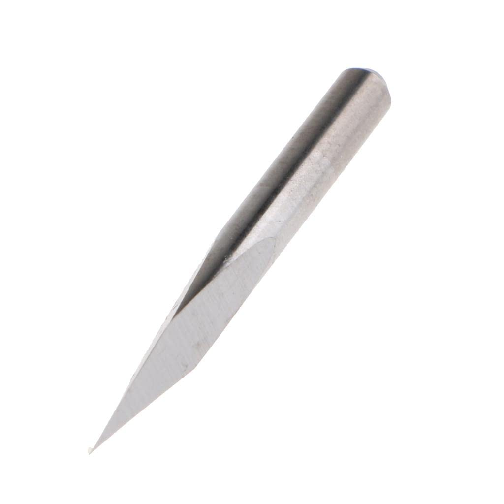 Juego de Brocas de Grabado de Acero de Precisión para Fresadora CNC - Paquete de 10, Gris plateado-15 grados